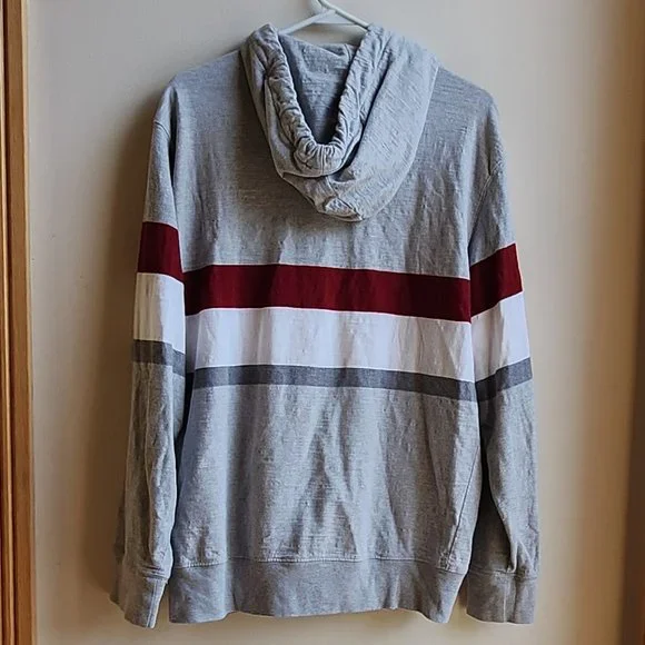 American Eagle Outfitters Striped Hooded Pullover Sweatshirt Size Large - Picture 13 of 13